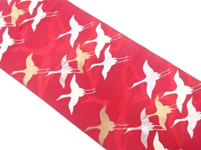 JAPANESE NAGOYA OBI / WOVEN CRANES